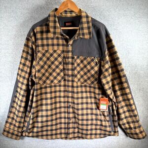 Bass Outdoor Utility Brushed Twill Shirt Shacket Men Large Ermine‎ Small Buffalo